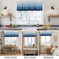 thumbnail image 5 of 2 Pack Rustic Stripes Valance for Window Blue Gradient Farmhouse Wood Grain Kitchen Valance Rod Pocket Short Curtain Topper Decorative Window Treatment for Living Room Bedroom 54"x18", 5 of 8