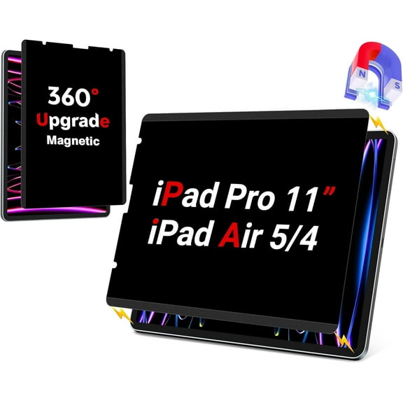 iPad Air Privacy Screen Protector 5th Generation, Magnetic Privacy Screen Protector for iPad Pro 11 in (2022/2021)/ iPad Air 5th&4th (10.9 inch),Removable & Reusable Anti Blue Light Filter