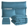 thumbnail image 4 of HIG 8 PCS Modern Comforter Set All Season Bed in a Bag, Dusty Blue, Full Size, 4 of 12