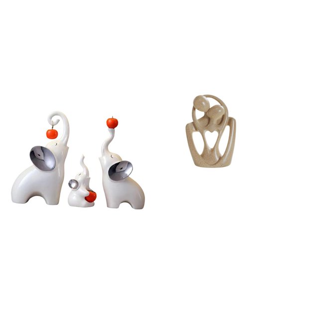 Figuras de familia de elefantes y estatuas abstractas de pareja, esculturas creativas de resina para sala de estar, dormitorio, estantería, cafetería,