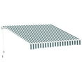 thumbnail image 1 of Outsunny 8' x 7' Retractable Awning, Patio Awnings, Sunshade Shelter with 280 g/m² UV & Water-Resistant Fabric and Aluminum Frame for Deck, Balcony, Yard, Green and White, 1 of 10