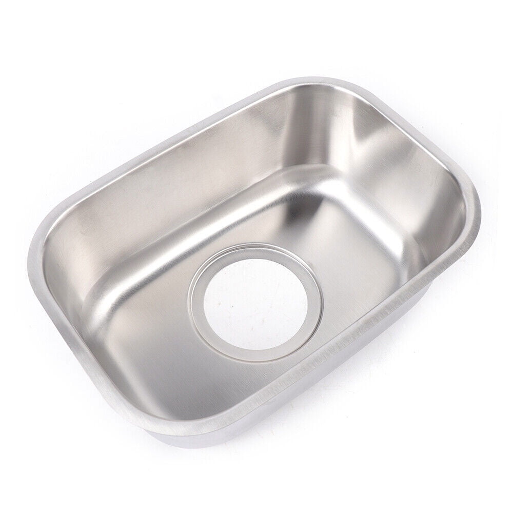 RV Kitchen Sink Stainless Steel Hand Wash Basin Caravan Camping W/ Water Outlet Gr-536, Narrow Rectangle Undermount Sink Compact Sink Small Bar Kitchen RV Stainless
