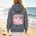 thumbnail image 4 of Wxolcjlv Womens Zip Up Hoodie Fleece Dolphin Print Oversized Long Sleeve Casual Sweatshirt, 4 of 7