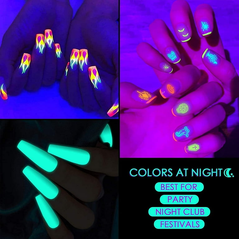glow in the dark polygel nails