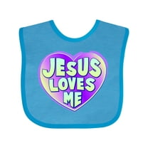 Inktastic Jesus Loves Me Boys or Girls Baby Bib
