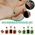 thumbnail image 3 of 4PCS Sets Exquisite Quadrate Rhinestone Necklace Earrings Set Jewelry Z5Y7 J9G2, 3 of 8