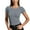 Grey, variant on MIXUE Boho Tops For Women Summer Solid Color Round Neck Short Sleeve Slim Fit Casual Soft Pullover Shirts For Women Tee Shirts Daily-Wear,Brown,M