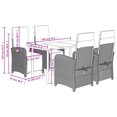 thumbnail image 4 of vidaXL 5 Piece Garden Dining Set with Cushions Black Poly Rattan, 4 of 5