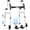 Silver, variant on Naipo Narrow Folding Walker for Seniors 3 in 1 Folding Walker with 5 inches Front Wheels Width Adjustable Compact Standard Walker Support Up to 300lbs