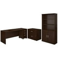 thumbnail image 1 of Pemberly Row 72"W Office Desk with Bookcase and File Cabinets in Mocha Cherry, 1 of 7
