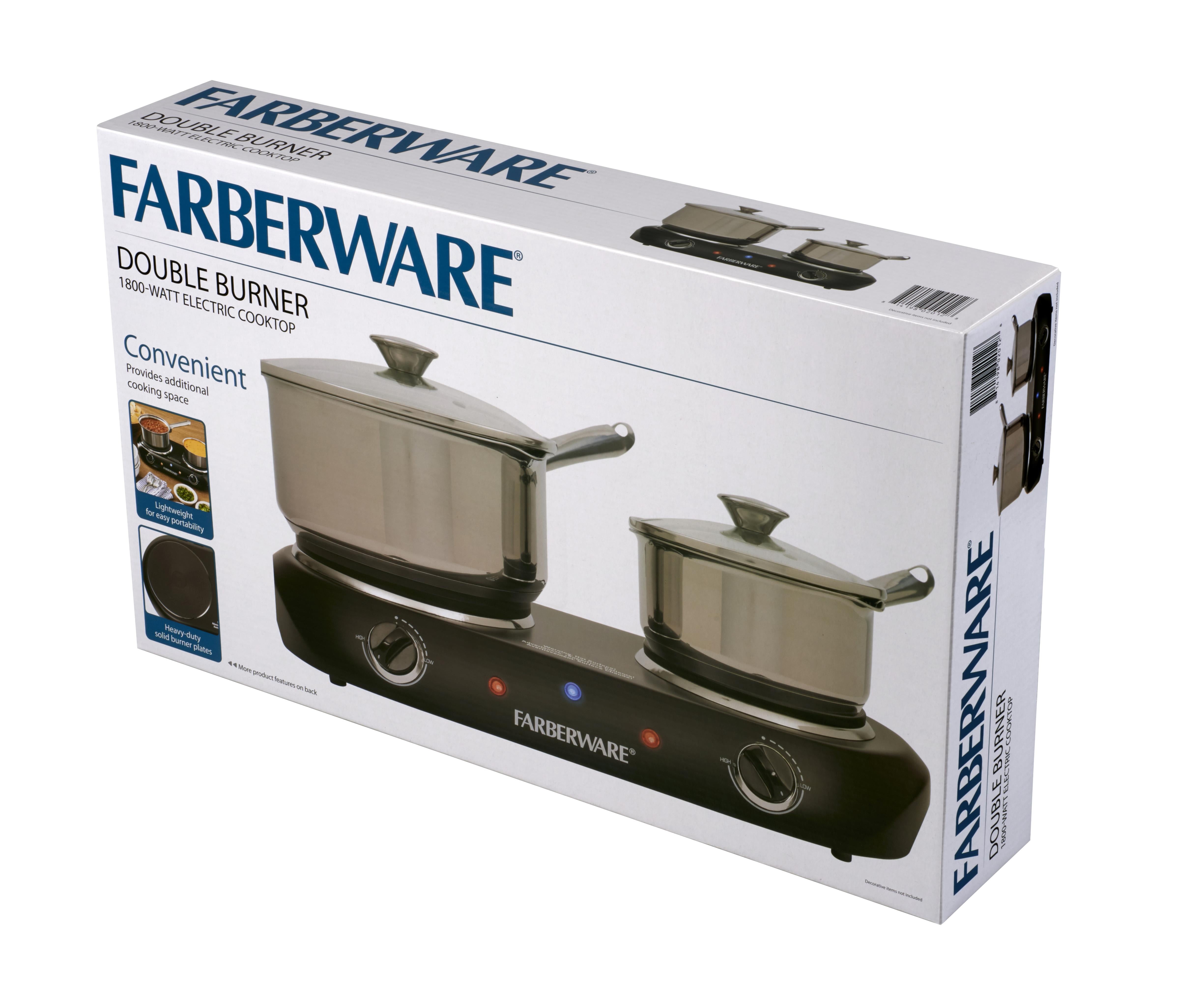 Farberware HP202-D11 1500W Double Burner Electric Cooktop - Black