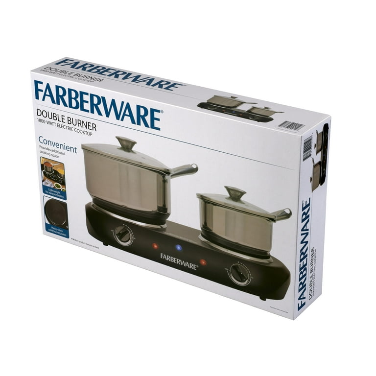 Farberware Royalty 1800 W Double Burner Black Electric Cooktop, 1