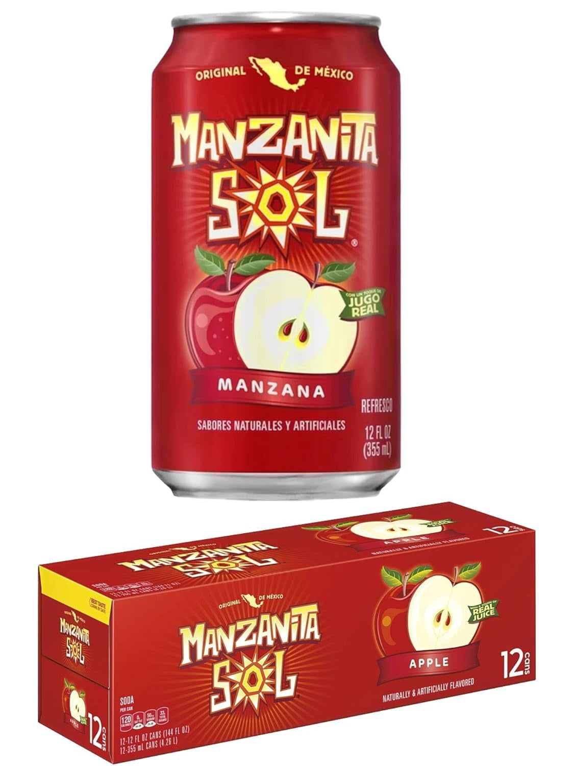 Manzanita Sol Soda Apple 12 fl. oz., 24 count - Walmart.com