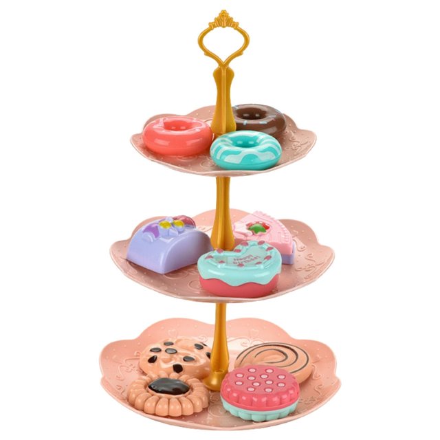 Simulation Afternoon Tea Toy Interactive Realistic Mini Toddler Cake Biscuit Doughnut Model Toy for Girls