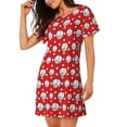 thumbnail image 2 of Kdxio Mignon Imprimé Baseball Chemise de Nuit pour Femmes Vêtements de Nuit Manches Courtes Chemise de Nuit Décontractée Imprimé Robe de Nuit Ample Confortable Pyjama, 2 of 6