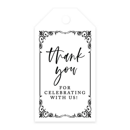 Koyal Wholesale Thank You For Celebrating With Us Favor Tags Art Deco Cardstock Gift Tags with Bakers 100-Pk Koyal Wholesale Thank You For Celebrating With Us Favor Tags Art Deco Cardstock Gift Tags with Bakers 100-Pk