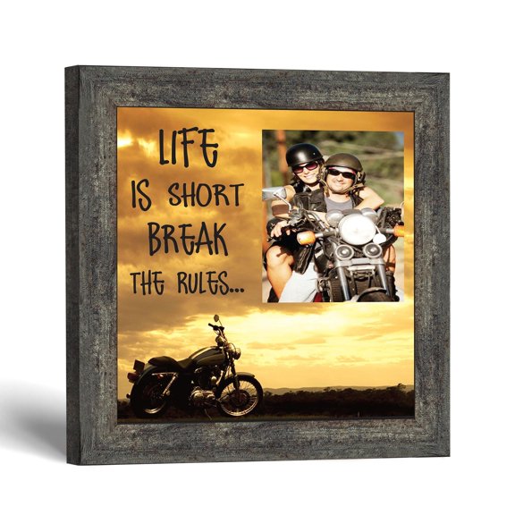 life is short, classical motorcycle, personalized picture 10x10 9762