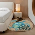 thumbnail image 2 of Round Rug 4Ft Washable Non-Slip, Vintage Sea Turtle Circle Area Rugs for Living Room Bedroom, Brown Nautical Anchor Bubbles Coastal Indoor Floor Mats Carpet Runner for Home Decor Aesthetic, 2 of 8