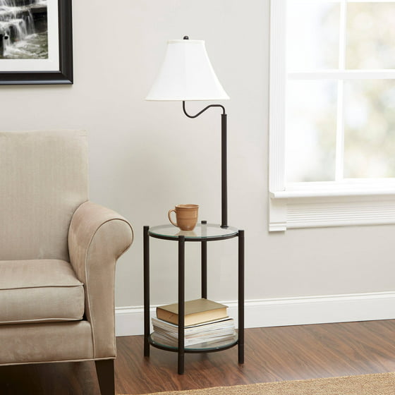 Mainstays Transitional Glass End Table Lamp