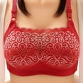 thumbnail image 2 of Ashirexll Push up Bras for Women, Lace Bras for Women, Solid Color Wireless Thin Hollow Out Soft Breathable Sexy Bras Red G L, 2 of 7