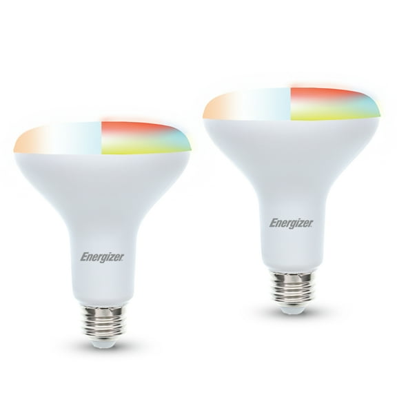Energizer Smart LED Bulb Multi-Color and Multi-White, BR30, 800 Lumens, 2-Pack