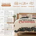 thumbnail image 6 of Retro Merry Christmas Bedding Duvet Cover Set King Size 4 Pieces Black Cat with Red Hat Xmas Color Light Bedding Set with Zipper Closure,1 Comforter Cover 92x106 Inches 1 Flat Sheet & 2 Pillow Cases, 6 of 7