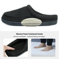 thumbnail image 3 of WOTTE Men's House Slippers Polar Fleece Memory Foam Anti-Skid Indoor Outdoor Slip On Clog Shoes Black, Size 11-12, 3 of 8