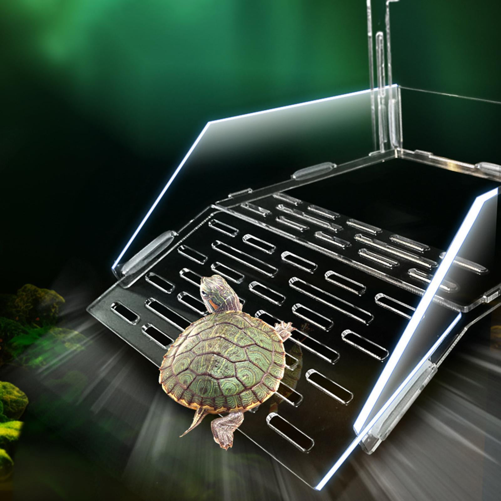 Tooyful Hanging Turtle Basking Platform Bask Terrace Climbing Ramp Aquarium Accessories Breeding Resting Terrace for Amphibians Turtles Eels Newts L