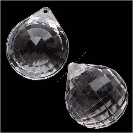Vintage Clear Lucite Plastic Chessboard Drop Top-Drilled Pendant 29x34.5mm (2)