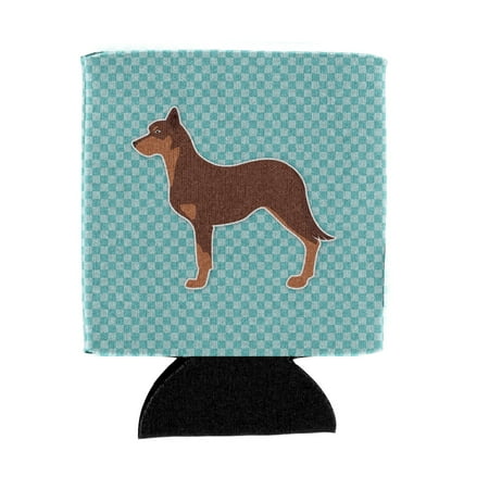 

Carolines Treasures BB3729CC Australian Kelpie Dog Checkerboard Blue Can or Bottle Hugger Can Hugger multicolor
