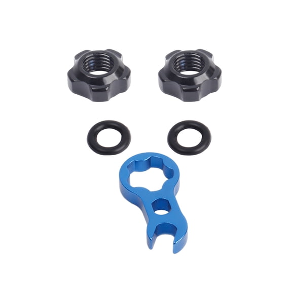 FUTUREORYY Black Bike Inner Tube Valve Lock Nut with Multi Function Wrench for Tire Gas Nozzle