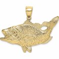 thumbnail image 1 of 10K Yellow Gold Open Mouth Bass Fish Charm (23.25 X 43.2) Made In United States 10k7444, 1 of 5