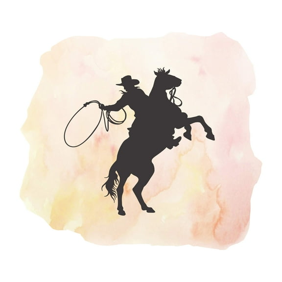 Country / Western / Cowgirl Wall Decals for Boys Bedroom - Horse Rider Cowboy DIY & Creativity Boy Girl Bedroom Wall Sticker - Size: 10 In x 9 In