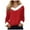 Wine, variant on TAmten Christmas Shirts for Women Trim V Neck T-Shirt Xmas Print Long Sleeve Holiday Pullover Tee Tops(Beige,3XL)