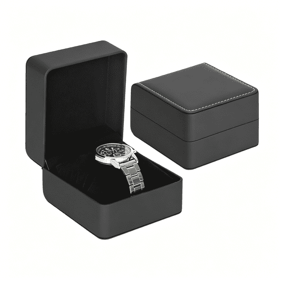 DESIGNICE Single Watch Case, PU Leather Travel Gift Box with
