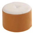 thumbnail image 3 of Taburete pequeño redondo relleno estable y cómodo taburete mueble reposapiés para Beige y naranja, 3 of 9