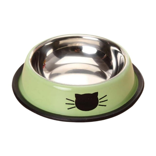 Tazón de comida para perros plato de agua de acero inoxidable que no es fácil de limpiar el tazón de comida para gatos Verde