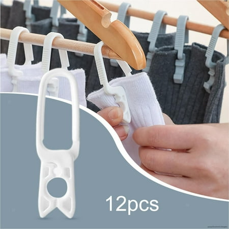 

12Pcs Portable Sock Drying Rack Clothes Hanger Garter Clip Fastener For Men Ties