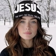 thumbnail image 7 of vlrwzc JESUS Letter Beanie Christian Knitted Hat Embroidered Skull Cap for Women Men Outdoor Camping Skiing Head Accessory, 7 of 7