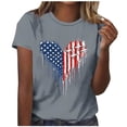 thumbnail image 2 of Vetsdori Summer T Shirts for Women July 4th Short Sleeve Pullover Independence Day Casual American Red White and Blue , Red White and Blue Graphic Womens Tops Crew Neck, 2 of 5