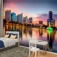 thumbnail image 2 of Peel and Stick Wallpaper Waterproof Orlando Florida Skyline evening Summer Wall Mural Decor Self Adhesive and Removable 100in x 144in, 2 of 8