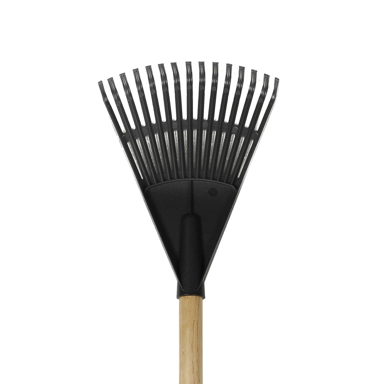 Expert Gardener 8-inch Wood and Poly Leaf Rake with Ergonomic