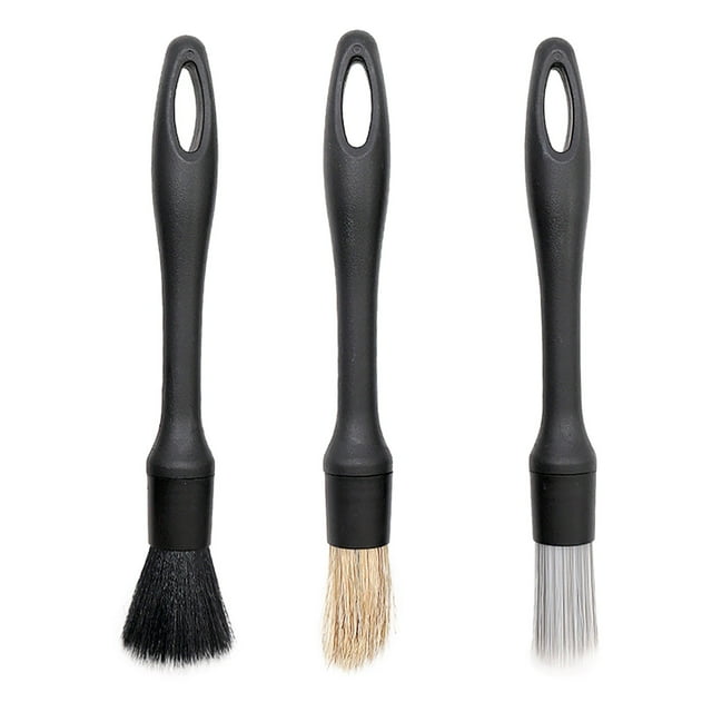 Cepillo para detalles del coche Juego de 3 piezas de cepillos suaves para lavado de coches Cepillo de limpieza Cepillo Herramientas para lavado de coches Cepillo de limpieza