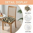 thumbnail image 2 of Zebra Pattern Seat Covers for Dining Room Chairs Set Of 6,Stretch Printed Washable Chair Seat Cover with Elastic Ties and Button,Removable Waterproof Couch Cushion Covers, 2 of 6