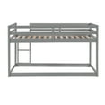 thumbnail image 4 of Euroco Twin over Twin Floor Bunk Beds with Ladder and Guardrail for Kids Teens, Gray, 4 of 10