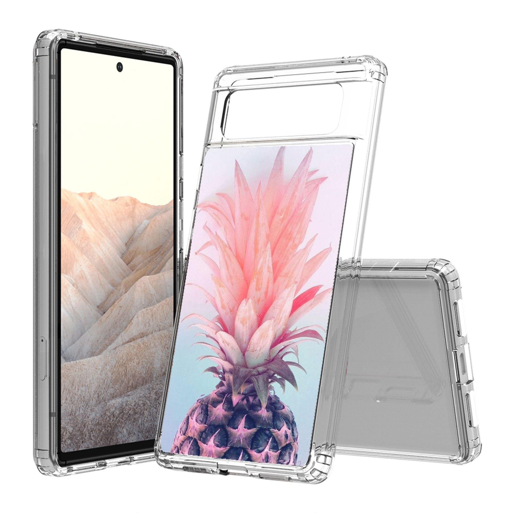 BC AquaFlex Case for Google Pixel 6 (Slim Shockproof Protective Cover with Touch Tool Keychain) - Cool Pineapple