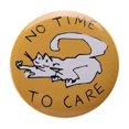 thumbnail image 1 of Broche de hojalata con forma de gato redondo de dibujos animados creativos con personalidad, es un divertido accesorio de insignia con letras, 1 of 1