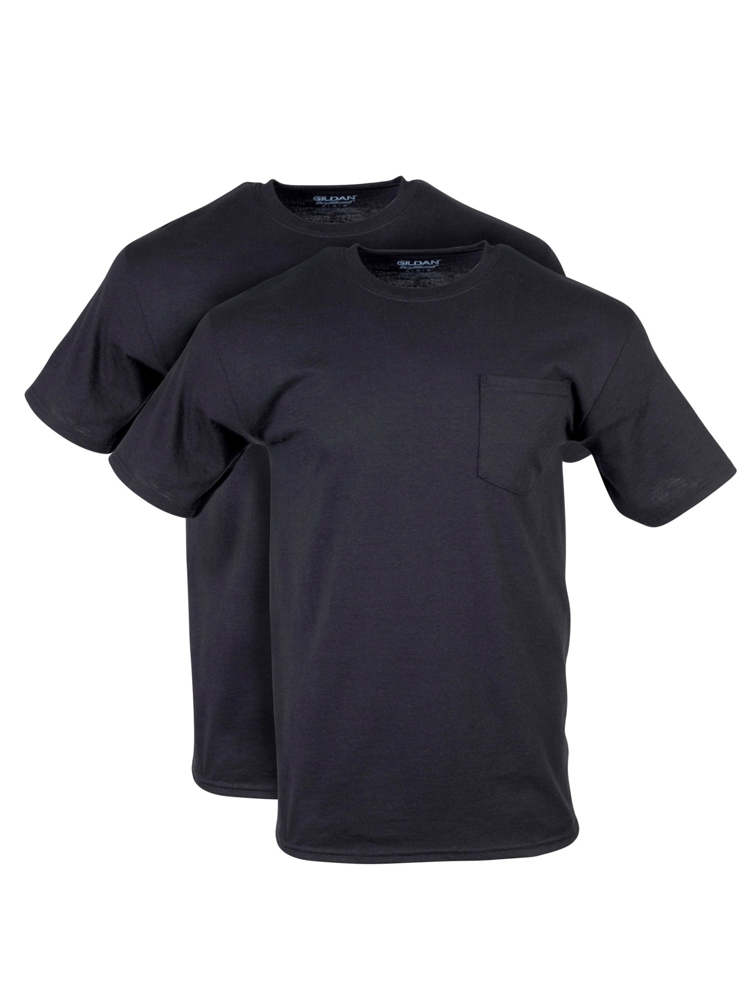 Men's Plain Cotton Marl Effect Front Pocket Short Sleeve Pack of 3 T-shirt Top