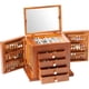 thumbnail image 1 of Joyero ProCase grande de madera de 5 capas con espejo para mujer, 1 of 6
