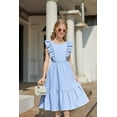 thumbnail image 3 of Arshiner Tween Girl Easter Summer Dresses Graduation Tie Back Flutter Sleeve Maxi Dress, 3 of 9